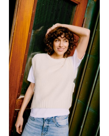 b.young BYNITTA Pullunder Weste Cremeweiss