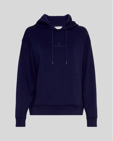 MOSS COPENHAGEN MSCHIma Q Icon Logo Hood Sweatshirt OCEAN CAVERN