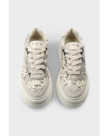 COPENHAGEN STUDIOS CPH191 leather mix snake cream