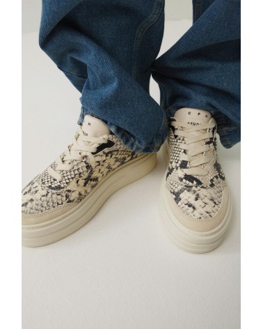 COPENHAGEN STUDIOS CPH191 leather mix snake cream